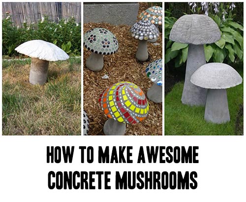 How To Make Awesome Concrete Mushrooms - Home Garden DIY