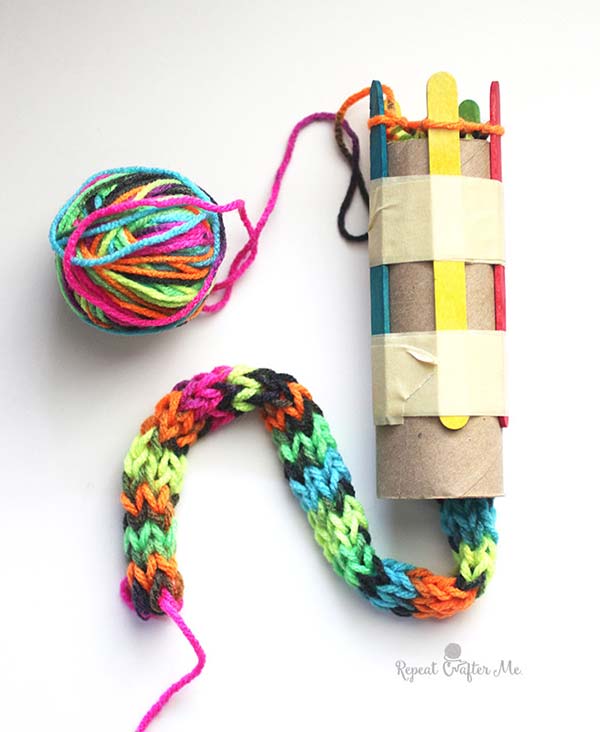 Cardboard Roll Snake Knitting Tutorial - Home Garden DIY