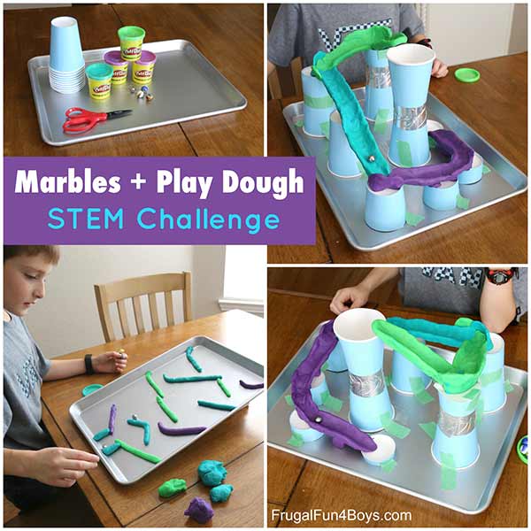 Marbles and Play Dough STEM Challenge - Home Garden DIY