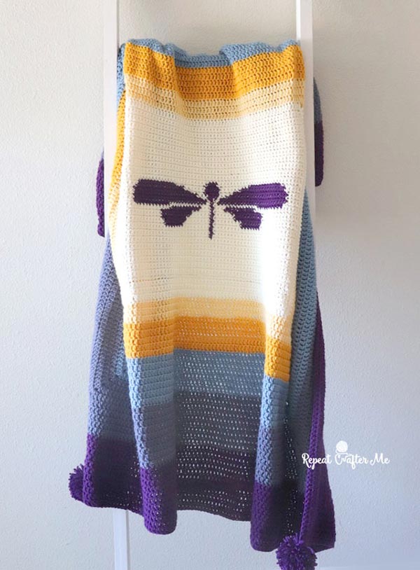 Dragonfly Crochet Blanket Home Garden DIY