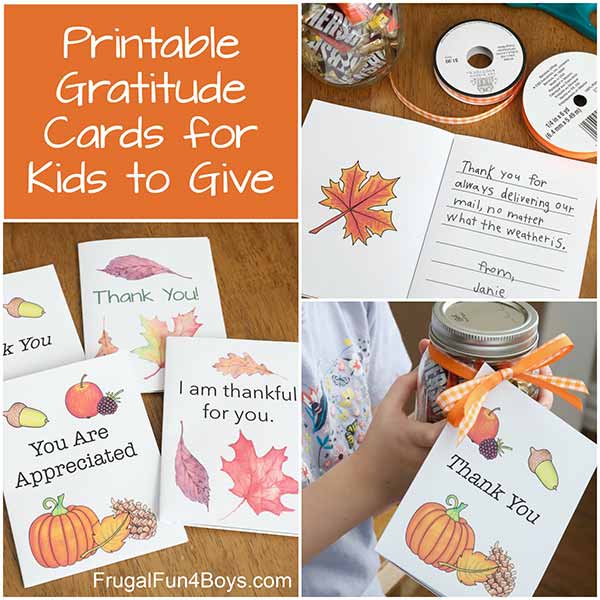 Printable Gratitude Cards Kids Thanksgiving Activity - Home Garden DIY