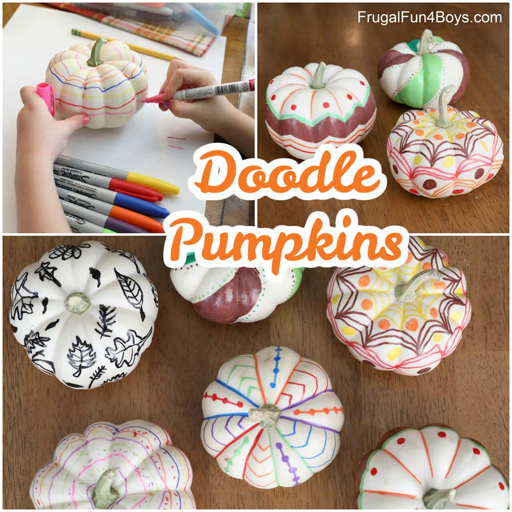 Doodle Pumpkins - Kids Crafts - Home Garden DIY